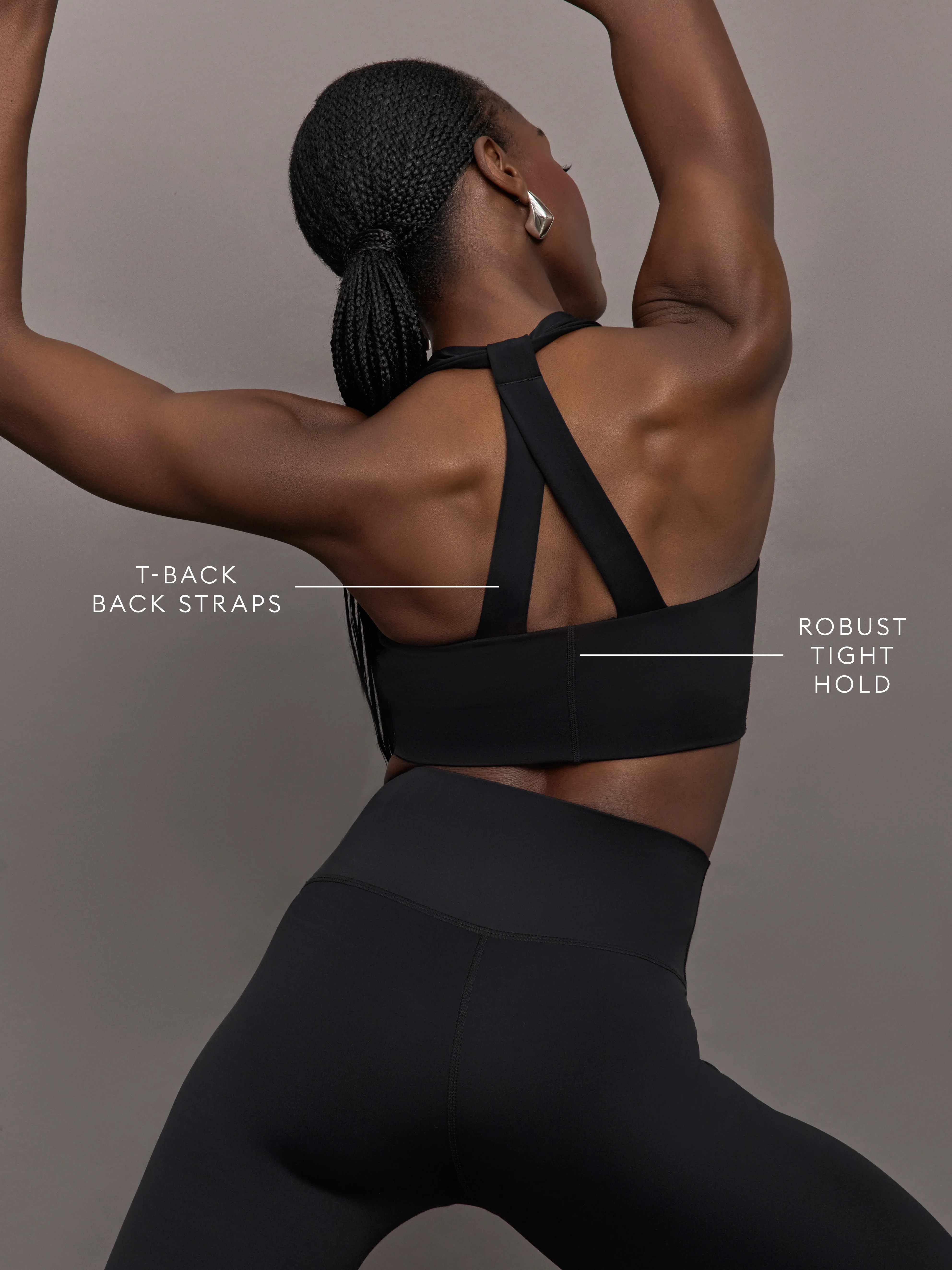 T Back Bra In Diamond Compression - Black - Image 3