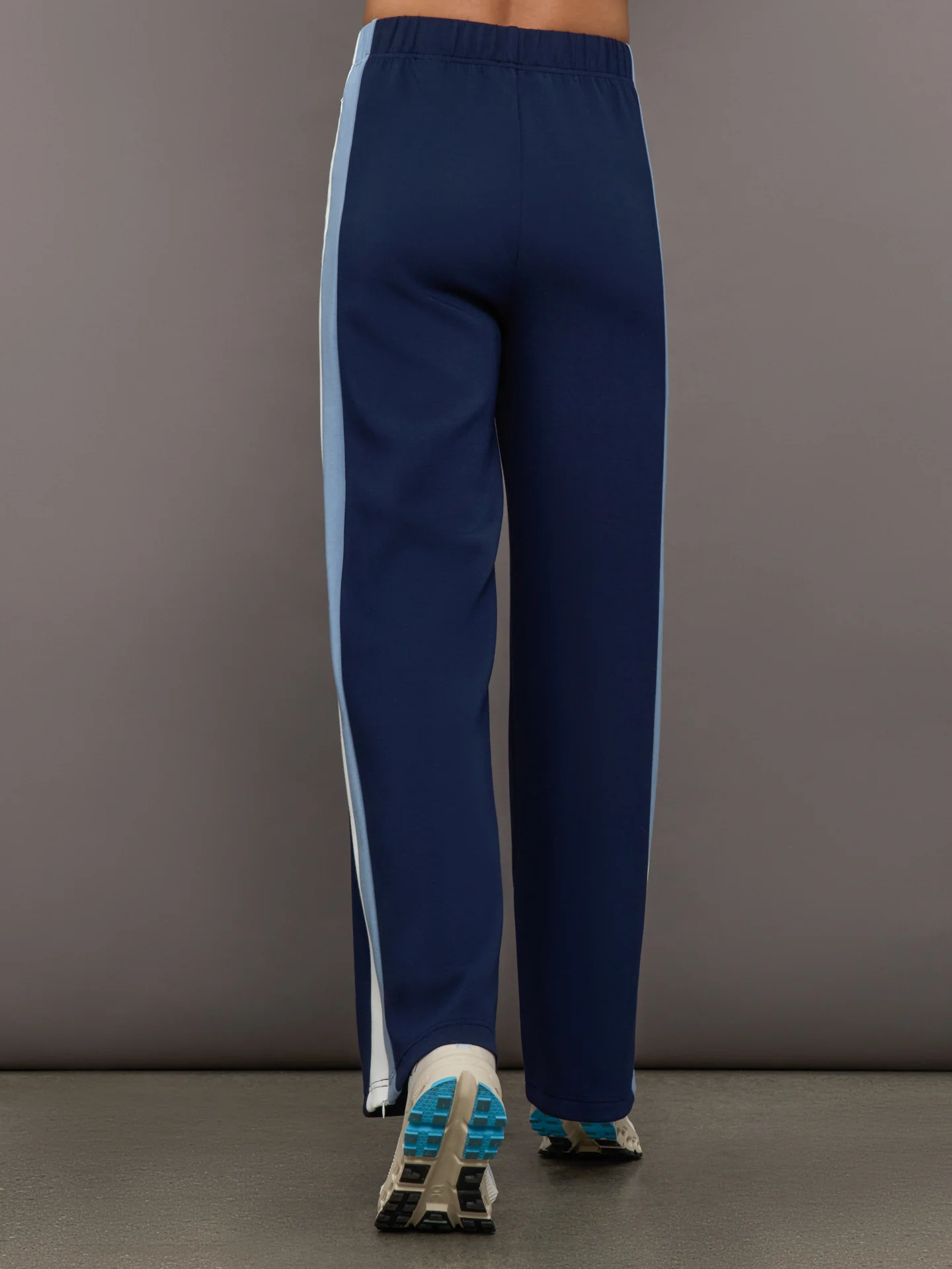 Wide Leg Track Pant in Scuba - Navy - Image 5